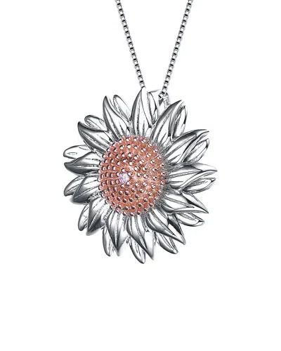 Genevive 14k Rose Gold Vermeil Necklace In Silver