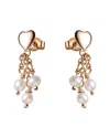 Genevive 14k Rose Gold Vermeil Pearl Earrings
