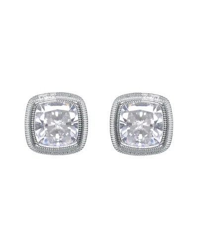 Genevive 14k Rose Gold Vermeil Plated Earrings In Silver