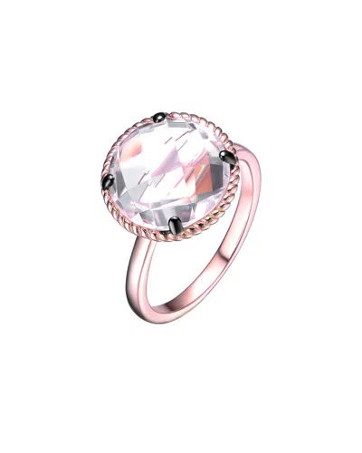 Genevive 14k Rose Gold Vermeil Quartz Ring