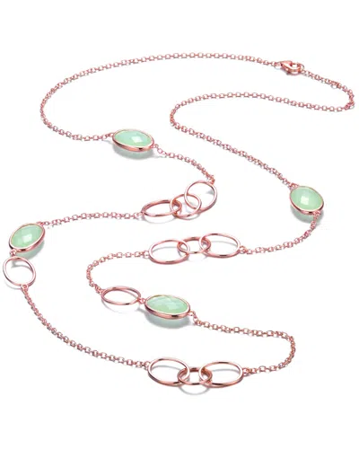 Genevive 14k Rose Over Silver Cz 30in Necklace