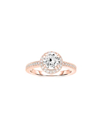 Genevive 14k Rose Over Silver Cz Ring