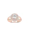 Genevive 14k Rose Over Silver Cz Ring