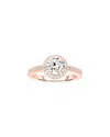Genevive 14k Rose Over Silver Cz Ring