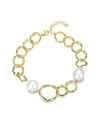 Genevive 18k Over Silver 11mm Freshwater Pearl Bracelet