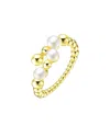 Genevive 18k Over Silver 4mm Freshwater Pearl Ring