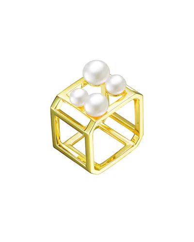 Genevive 18k Over Silver 5-7mm Freshwater Pearl Ring