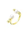Genevive 18k Over Silver 5mm Freshwater Pearl Ring