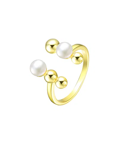 Genevive 18k Over Silver 5mm Freshwater Pearl Ring