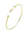 Genevive 18k Over Silver 6.5mm Freshwater Pearl Bracelet