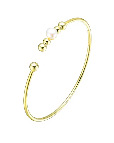 Genevive 18k Over Silver 6.5mm Freshwater Pearl Bracelet