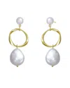 Genevive 18k Over Silver 7-19mm Freshwater Pearl Earrings