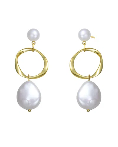 Genevive 18k Over Silver 7-19mm Freshwater Pearl Earrings