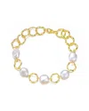 Genevive 18k Over Silver 8-9mm Pearl Bracelet