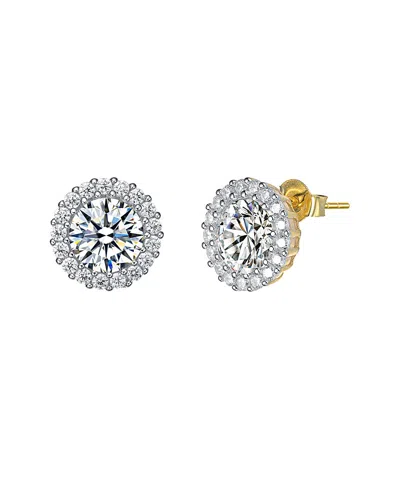 Genevive 18k Over Silver Cz Drop Earrings
