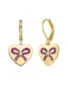 Genevive 18k Over Silver Cz Earrings