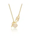 Genevive 18k Over Silver Cz Heart Necklace