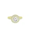 Genevive 18k Over Silver Cz Ring