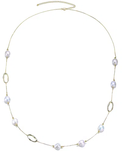 Genevive 18k Over Silver Freshwater Pearl Necklace