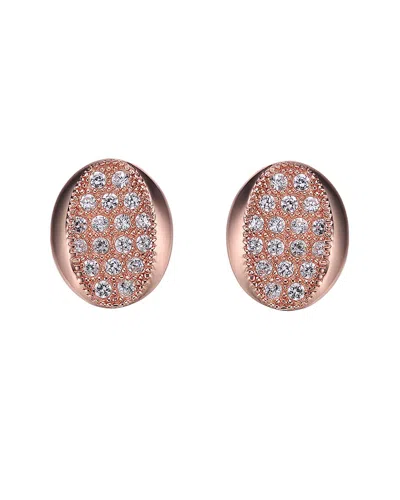 Genevive 18k Rose Gold Over Silver Cz Studs