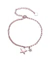 Genevive 18k Rose Gold Plated Cz Star Charm Bracelet