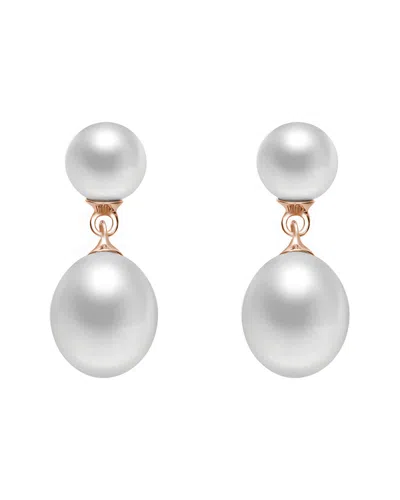Genevive 18k Rose Gold Vermeil 8.75mm Pearl Earrings