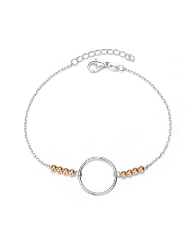 Genevive 18k Rose Gold Vermeil Bracelet In Silver