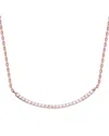 Genevive 18k Rose Gold Vermeil Cz Curved Necklace