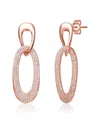 Genevive 18k Rose Gold Vermeil Cz Dangle Earrings