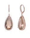 Genevive 18k Rose Gold Vermeil Cz Drop Earrings