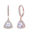 Genevive 18k Rose Gold Vermeil Cz Drop Earrings