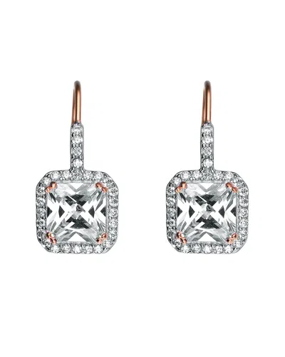 GENEVIVE GENEVIVE 18K ROSE GOLD VERMEIL CZ DROP EARRINGS
