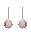 Genevive 18k Rose Gold Vermeil Cz Drop Earrings