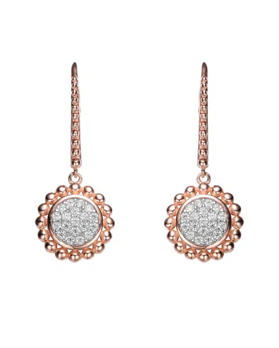 GENEVIVE GENEVIVE 18K ROSE GOLD VERMEIL CZ DROP EARRINGS