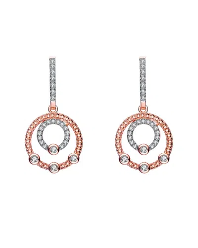 GENEVIVE GENEVIVE 18K ROSE GOLD VERMEIL CZ DROP EARRINGS