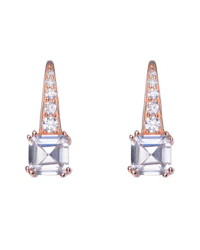 Genevive 18k Rose Gold Vermeil Cz Drop Earrings In Multi