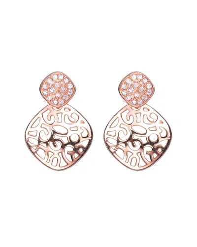 Genevive 18k Rose Gold Vermeil Cz Drop Earrings