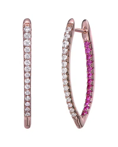Genevive 18k Rose Gold Vermeil Cz Earrings In Purple