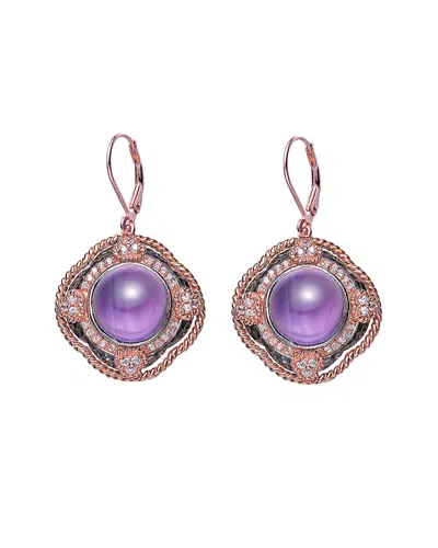 Genevive 18k Rose Gold Vermeil Cz Earrings