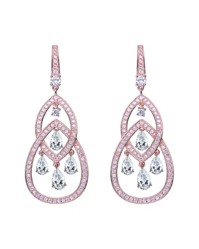 Genevive 18k Rose Gold Vermeil Cz Earrings In Neutral