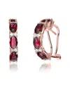 Genevive 18k Rose Gold Vermeil Cz Half Hoops