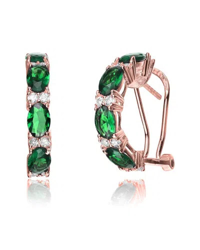 Genevive 18k Rose Gold Vermeil Cz Half Hoops