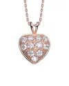 Genevive 18k Rose Gold Vermeil Cz Heart Pendant