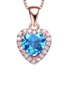 Genevive 18k Rose Gold Vermeil Cz Heart Pendant