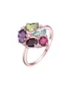 Genevive 18k Rose Gold Vermeil Cz Heart Ring