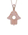 Genevive 18k Rose Gold Vermeil Cz Love Pendant