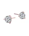 Genevive 18k Rose Gold Vermeil Cz Studs