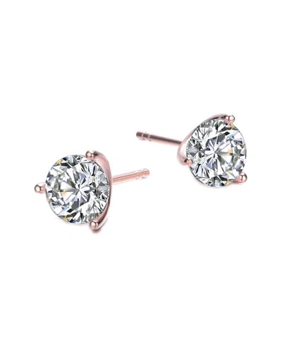 GENEVIVE GENEVIVE 18K ROSE GOLD VERMEIL CZ MARTINI EARRINGS