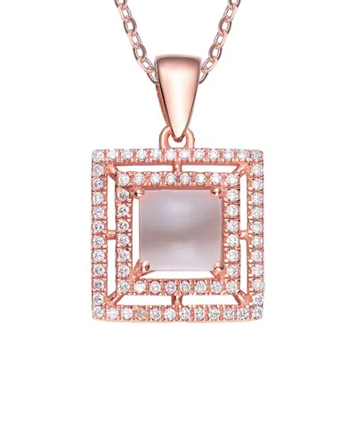 Genevive 18k Rose Gold Vermeil Cz Pendant In Neutral