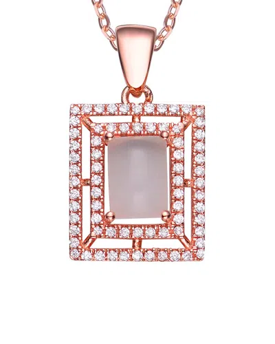 GENEVIVE GENEVIVE 18K ROSE GOLD VERMEIL CZ PENDANT